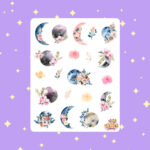 Cartela de Adesivos Floral Moon 12x15cm KIMO ADESIVOS