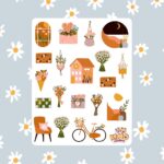 Cartela de Adesivos Home is Where You Bloom 12x15cm KIMO ADESIVOS