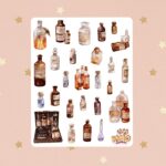 Cartela de Adesivos Harry Potter Poções 12x15cm KIMO ADESIVOS