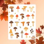 Cartela de Adesivos Mushrooms 12x15cm KIMO ADESIVOS