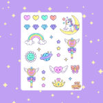 Cartela de Adesivos Magic Unicorn 12x15cm KIMO ADESIVOS