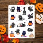 Cartela de Adesivos Cute Psyco Cat 12x15cm KIMO ADESIVOS