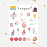 Cartela de Adesivos Feliz Aniversário 12x15cm KIMO ADESIVOS