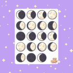 Cartela de Adesivos Fases da Lua 12x15cm KIMO ADESIVOS