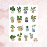 Cartela de Adesivos Plantas Ornamentais 12x15cm KIMO ADESIVOS