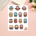 Cartela de Adesivos Corujinhas 12x15cm KIMO ADESIVOS