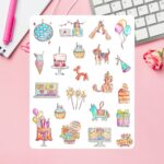 Cartela de Adesivos Birthday 12x15cm KIMO ADESIVOS