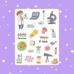 Cartela de Adesivos Cientista 12x15cm KIMO ADESIVOS