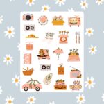 Cartela de Adesivos Flower Everywhere 12x15cm KIMO ADESIVOS