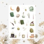 Cartela de Adesivos Elementos Fofos em Verde 12x15cm KIMO ADESIVOS