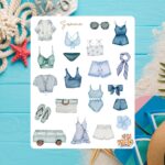 Cartela de Adesivos Verão Azul 12x15cm KIMO ADESIVOS