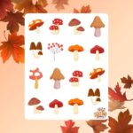 Cartela de Adesivos Cogumelos 12x15cm KIMO ADESIVOS