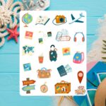 Cartela de Adesivos Viagem de Férias 12x15cm KIMO ADESIVOS