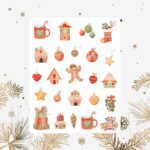 Cartela de Adesivos Red Green Christmas 12x15cm KIMO ADESIVOS