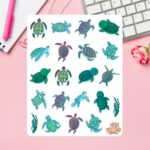 Cartela de Adesivos Tartarugas 12x15cm KIMO ADESIVOS