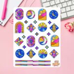 Cartela de Adesivos Vitral 12x15cm KIMO ADESIVOS