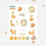 Cartela de Adesivos Raposinha 12x15cm KIMO ADESIVOS