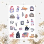 Cartela de Adesivos Cozy Christmas 12x15cm KIMO ADESIVOS