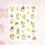 Cartela de Adesivos Gnomos e Mel 12x15cm KIMO ADESIVOS