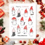 Cartela de Adesivos Christmas Catmas 12x15cm KIMO ADESIVOS