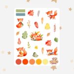 Cartela de Adesivos Cute Fox 12x15cm KIMO ADESIVOS