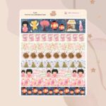 Cartela de Adesivos Festival das Cerejeiras Tape K763 12x15cm KIMO ADESIVOS