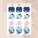 Cartela de Adesivos Baleias Notes K750 12x15cm KIMO ADESIVOS