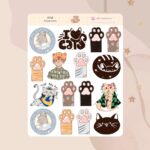 Cartela de Adesivos I love cats K768 12x15cm KIMO ADESIVOS