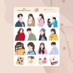 Cartela de Adesivos Personagens K-Drama K968 12x15cm KIMO ADESIVOS