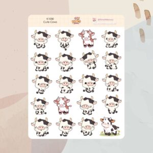 Cartela de Adesivos Cute Cows K1030 12x15cm KIMO ADESIVOS