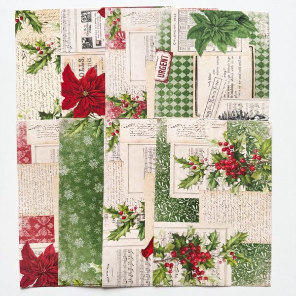 Pack de Colagens Canção de Natal A5 c/ 16 Papéis Decorados KIMO ADESIVOS - Imagem 1