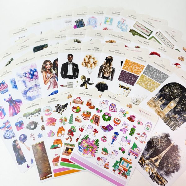 Pack de Adesivos Natal c/ 35 Cartelas Variadas KIMO ADESIVOS - Imagem 1