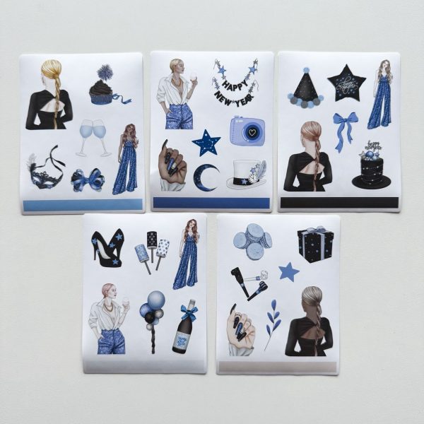 Kit de Adesivos New Year c/ 5 Cartelas 10x13cm KIMO ADESIVOS - Imagem 1