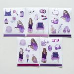 Kit de Adesivos Lilac c/ 5 Cartelas 10x13cm KIMO ADESIVOS