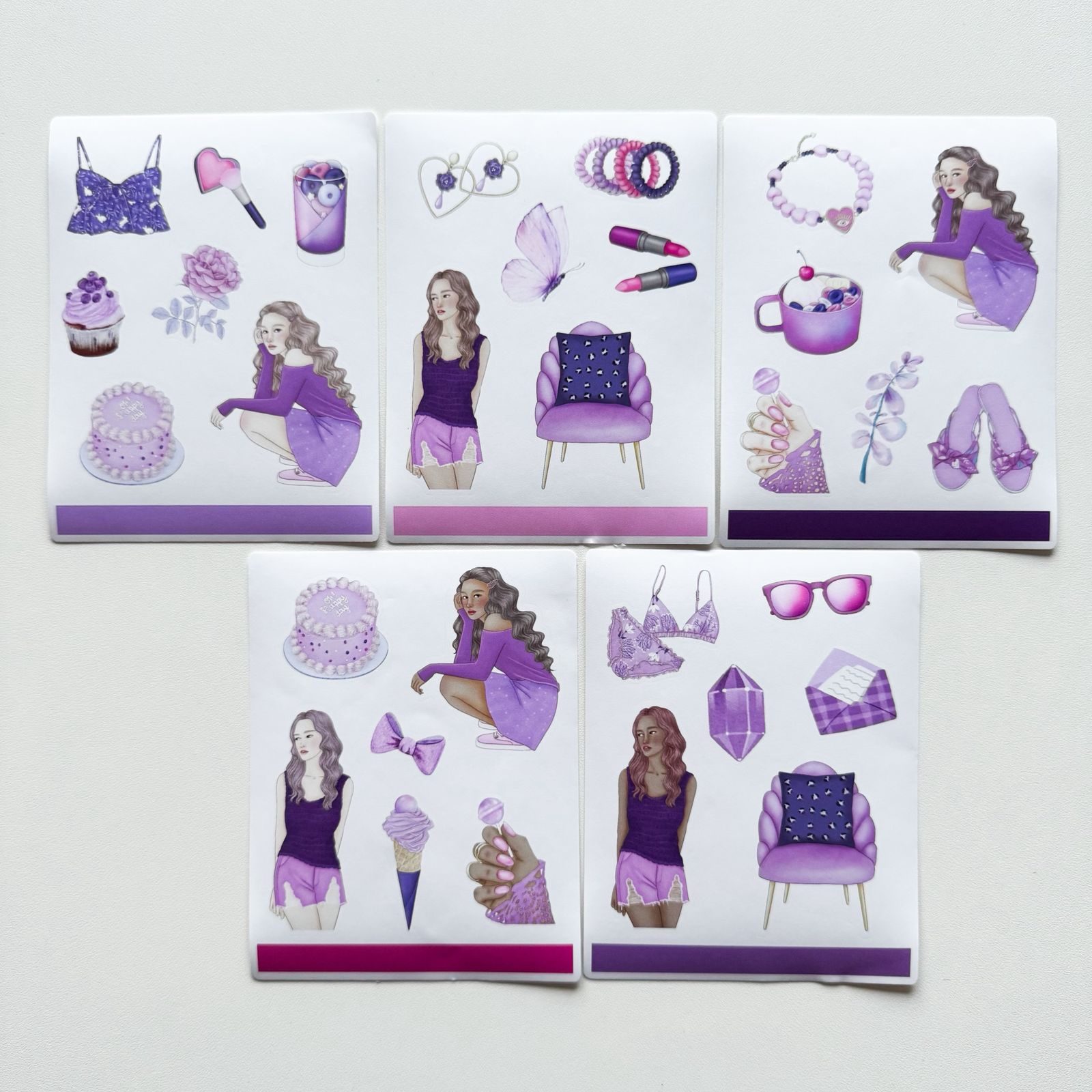 a829aa2a867f970da29566055e161a5d.jpeg Kit de Adesivos Lilac c/ 5 Cartelas 10x13cm KIMO ADESIVOS - Imagem 1
